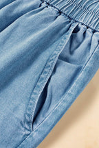 Drawstring Cargo Pocket Wide Leg Jeans - Delanoir