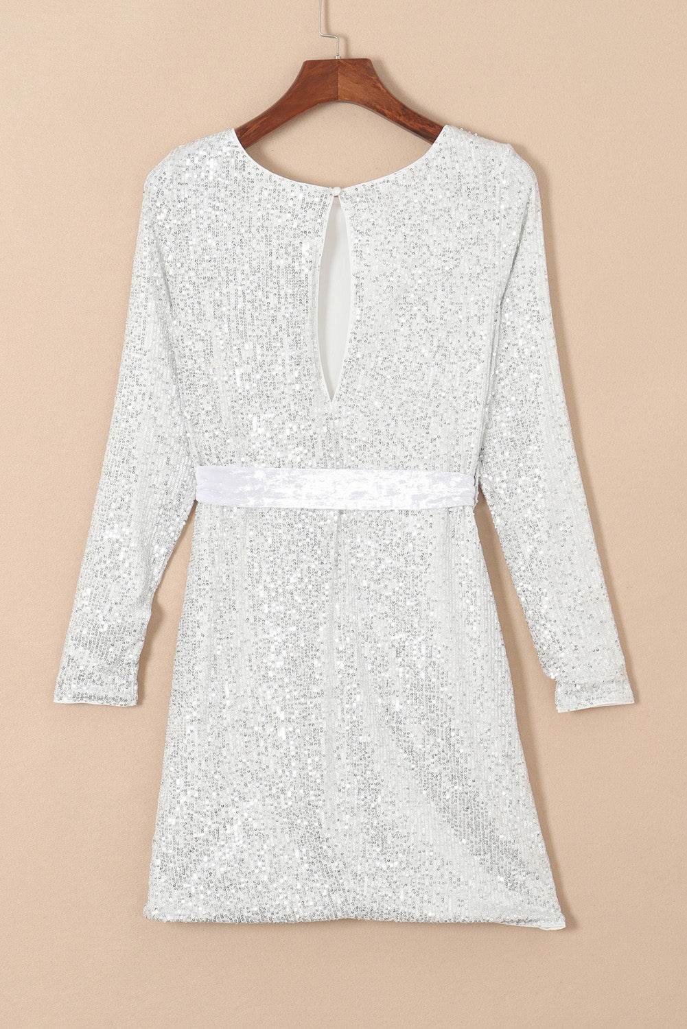 Sequin Tie Front T-Shirt Dress - Delanoir