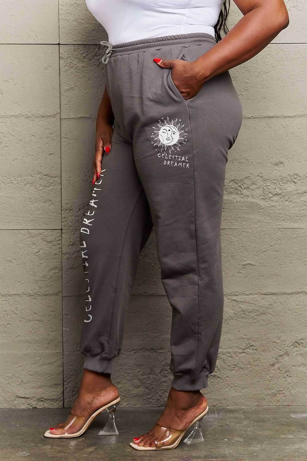 Simply Love Full Size CELESTIAL DREAMER Graphic Sweatpants - Delanoir