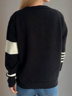 Striped Color Block Round Neck Cardigan - Delanoir