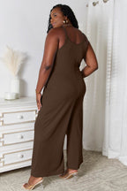 Basic Bae Full Size Spaghetti Strap V-Neck Jumpsuit - Delanoir