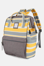 Himawari Striped Waterproof Nylon Backpack Bag with Side Pockets - Delanoir