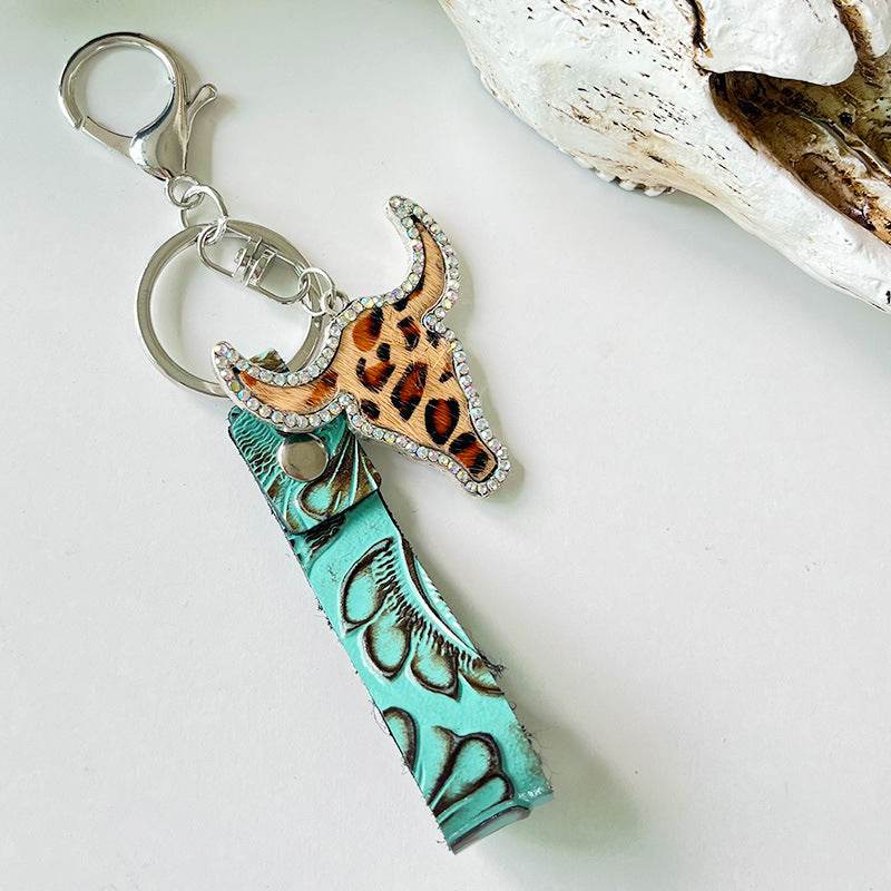 Rhinestone Bull Keychain - Delanoir