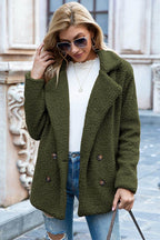 Ivy Lane Full Size Lapel Collar Sherpa Coat - Delanoir