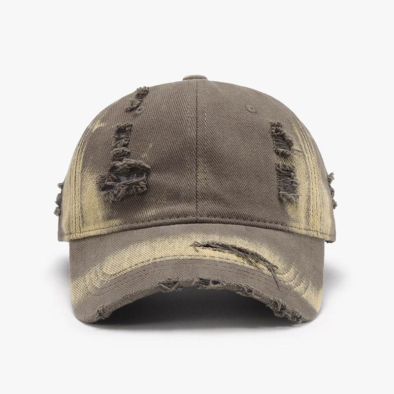Distressed Adjustable Cotton Baseball Cap - Delanoir