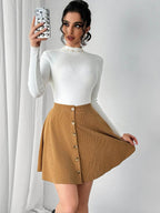 Buttoned Mini Skirt - Delanoir