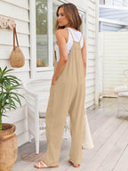V-Neck Spaghetti Strap Jumpsuit - Delanoir