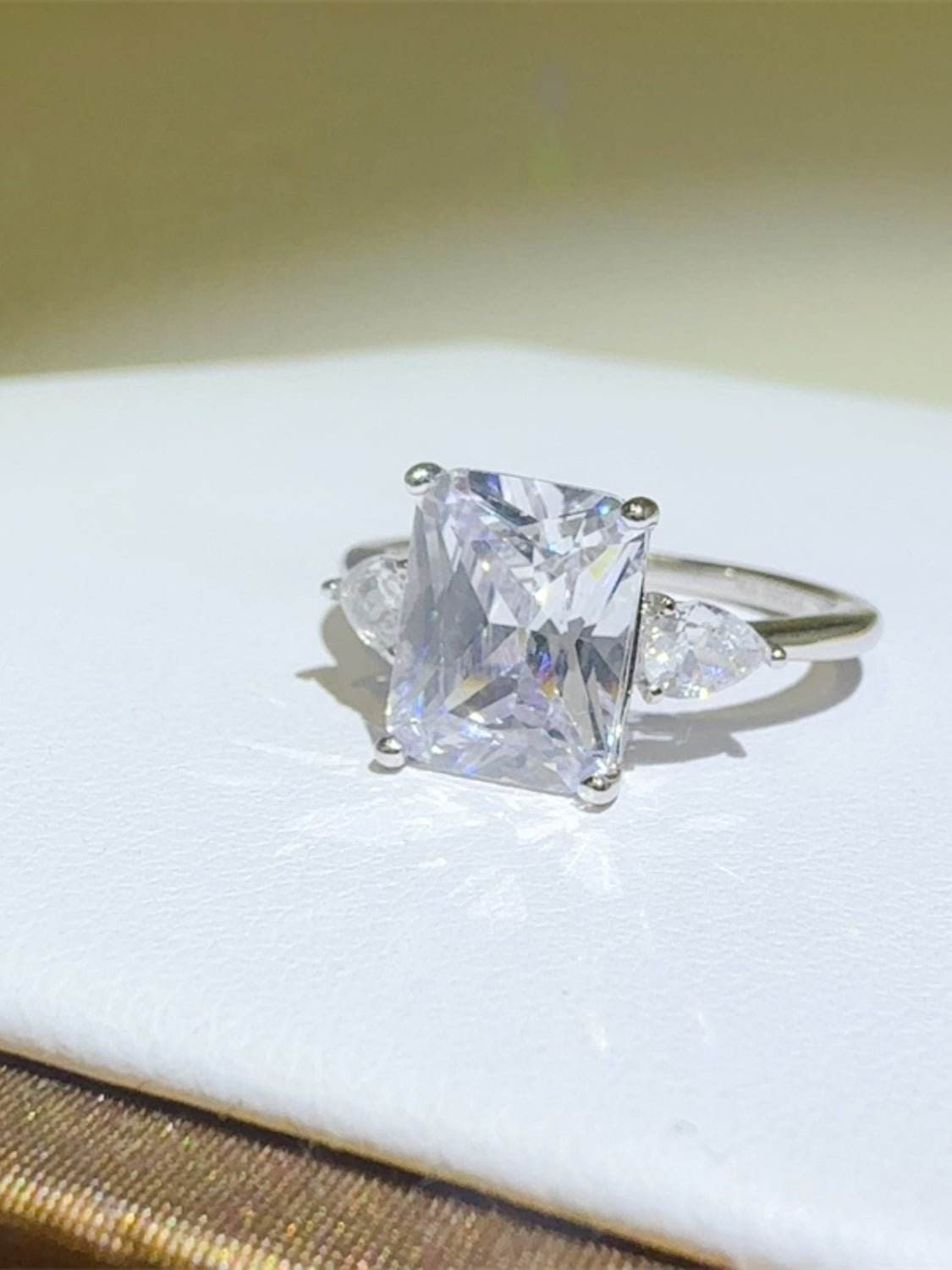 3 Carat Moissanite 925 Sterling Silver Square Shape Ring - Delanoir
