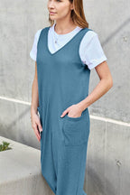 Double Take Full Size Sleeveless Straight Jumpsuit - Delanoir