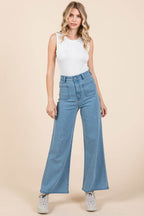 Mittoshop High Waist Wide Leg Jeans - Delanoir