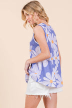 BOMBOM Floral Round Neck Tank - Delanoir