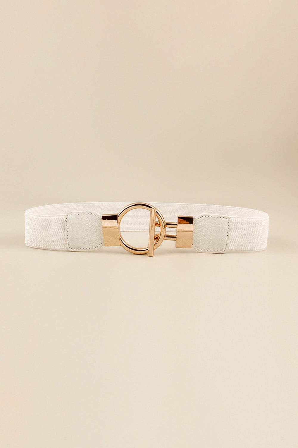 Circle Shape Buckle Zinc Alloy Buckle PU Leather Belt - Delanoir