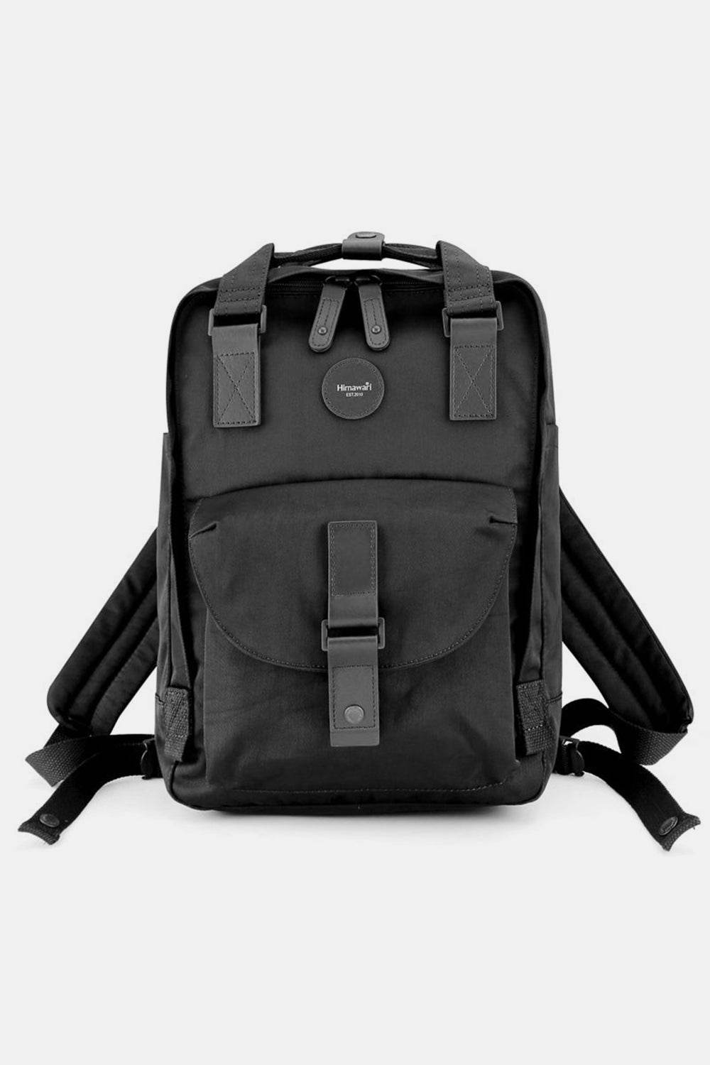 Himawari Contrast Waterproof Canvas Backpack Bag with Round Label - Delanoir