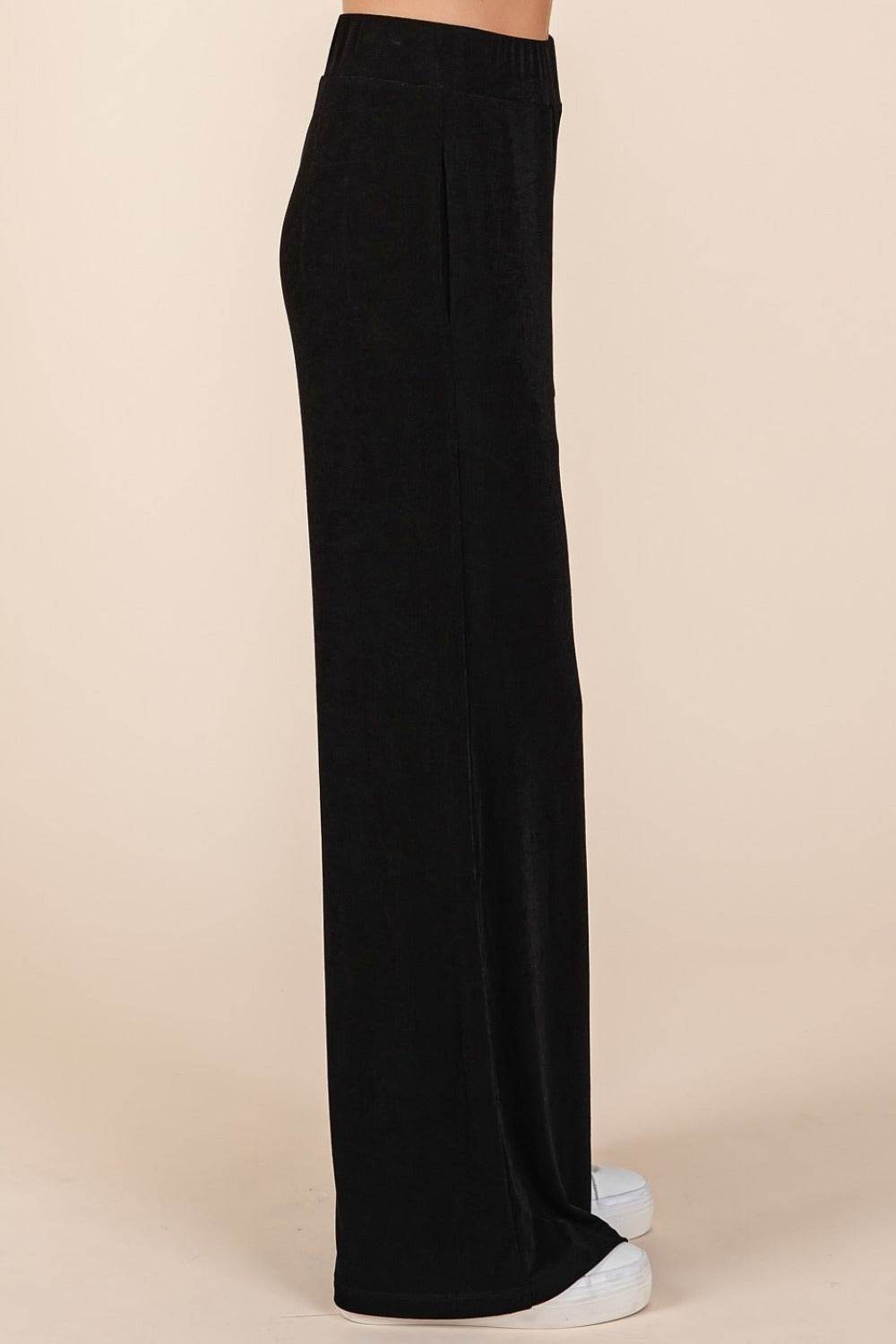 Mittoshop Elastic Waist Pants with Side Pockets - Delanoir