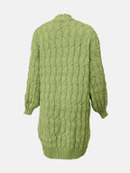 Open Front Long Sleeve Cardigan - Delanoir