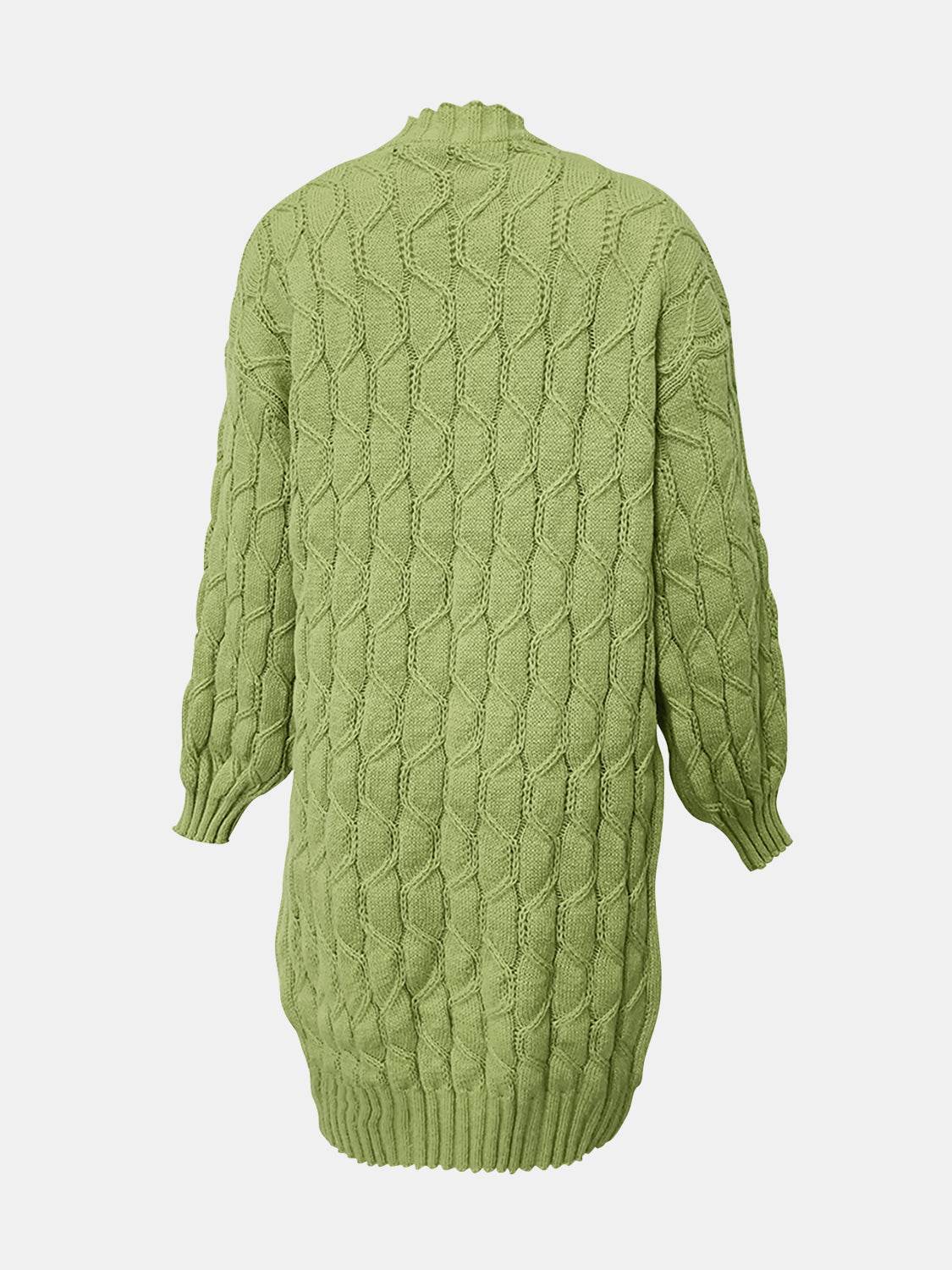 Open Front Long Sleeve Cardigan - Delanoir