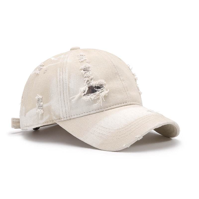 Distressed Adjustable Cotton Baseball Cap - Delanoir