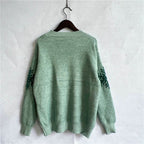 Reindeer and Snowflake Pattern Sweater - Delanoir