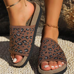Leopard Open Toe Sandals - Delanoir