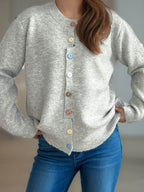 Button Down Long Sleeve Cardigan - Delanoir