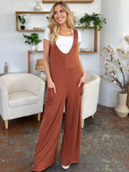Double Take Full Size Sleeveless Wide Leg Jumpsuit with Pockets - Delanoir