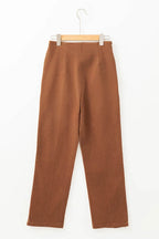 Decorative Button Straight Leg Pants - Delanoir