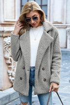 Ivy Lane Full Size Lapel Collar Sherpa Coat - Delanoir