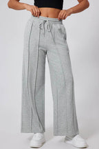 Drawstring Wide Leg Active Pants - Delanoir