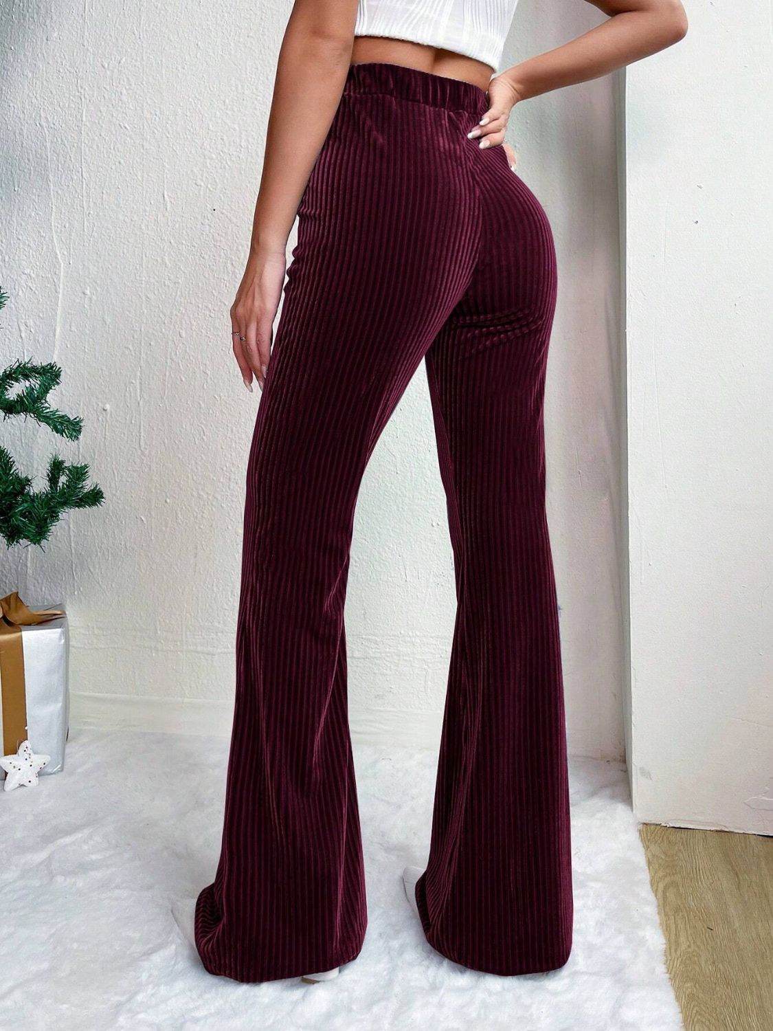 High Waist Flare Pants - Delanoir