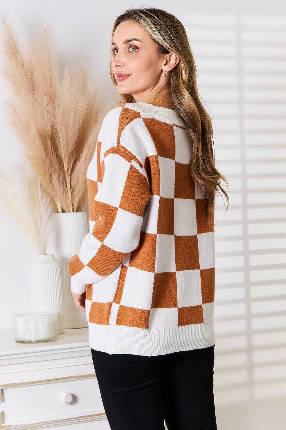 Angel Wings Double Take Button-Up V-Neck Dropped Shoulder Cardigan - Delanoir