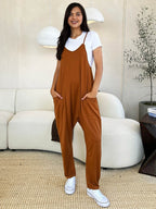 Double Take Full Size Sleeveless V-Neck Pocketed Jumpsuit - Delanoir