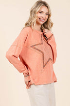 Mittoshop Mineral Wash Star Patch Long Sleeve T-Shirt - Delanoir