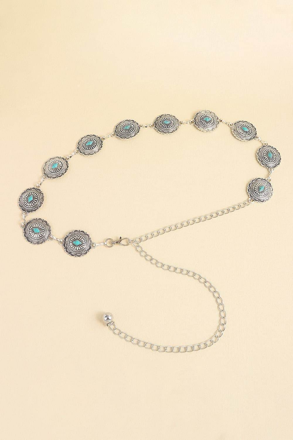 Vintage Turquoise Alloy Belt - Delanoir