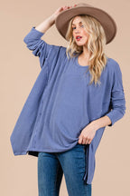 Ces Femme Asymmetrical Long Sleeve top - Delanoir