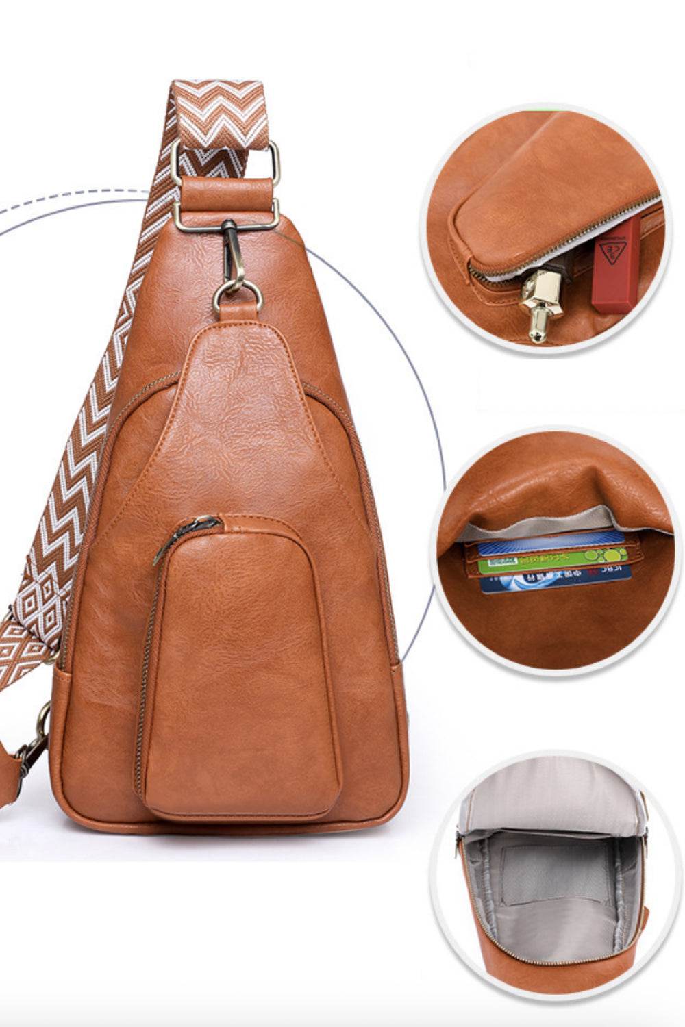 Adored Take A Trip PU Leather Sling Bag - Delanoir