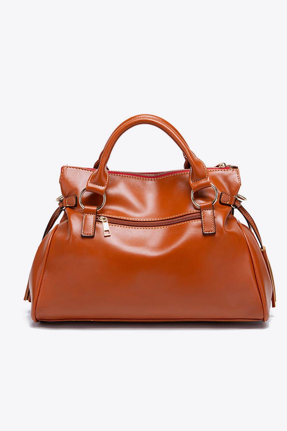 PU Leather Handbag with Tassels - Delanoir
