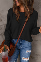 Double Take Full Size Round Neck Long Sleeve T-Shirt - Delanoir