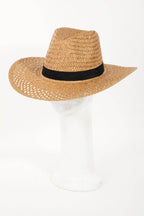 Fame Basket Weave Straw Sun Hat - Delanoir