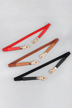 Zinc Alloy Buckle PU Leather Belt - Delanoir