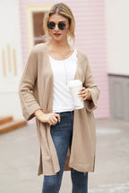 Open Front Long Sleeve Cardigan - Delanoir