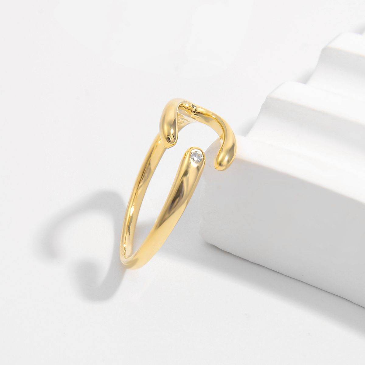 925 Sterling Silver Inlaid Zircon Open Ring - Delanoir