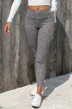 Ribbed High Waist Leggings - Delanoir