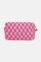 Zenana Checkered Pattern Knitted Cosmetic Pouch - Delanoir