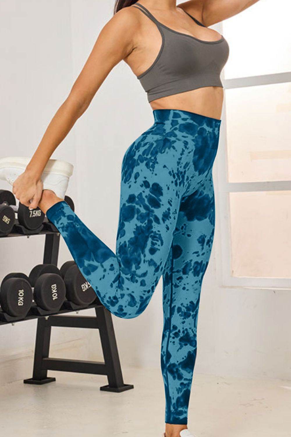 Tie-Dye High Waist Active Leggings - Delanoir