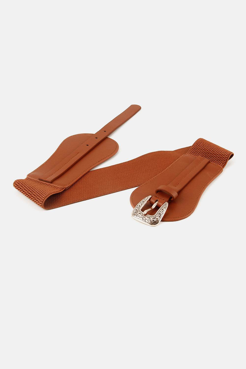 Wide Elastic Belt with Alloy Buckle - Delanoir