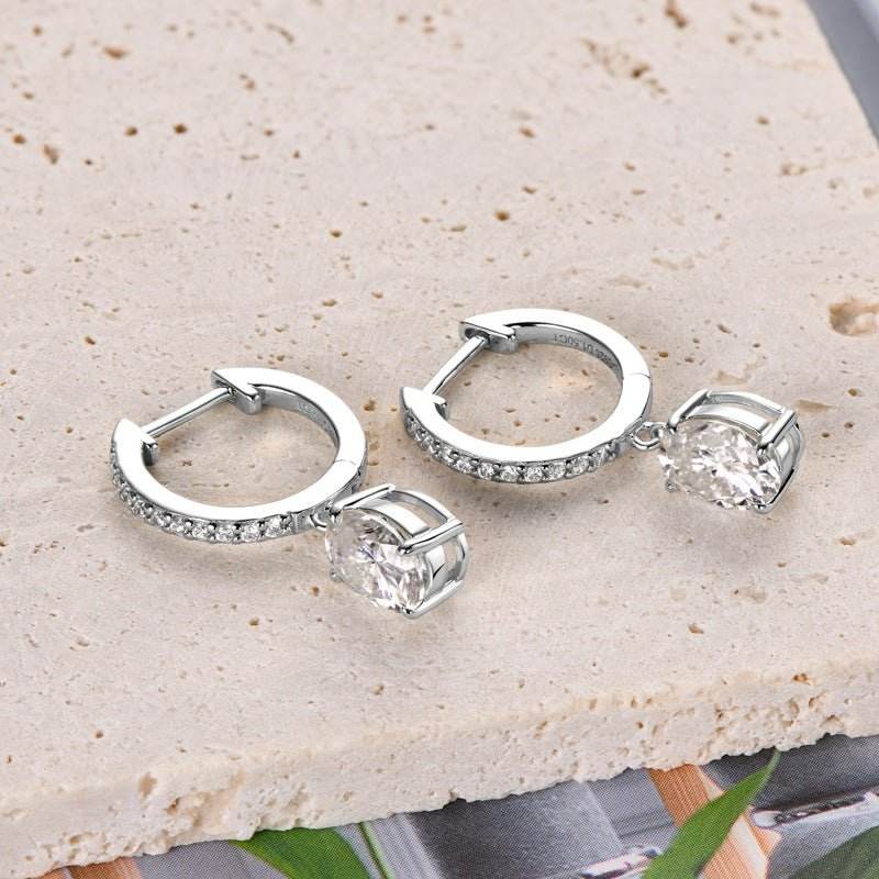 3 Carat Moissanite 925 Sterling Silver Earrings - Delanoir
