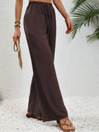 Wide Leg Drawstring Pants - Delanoir