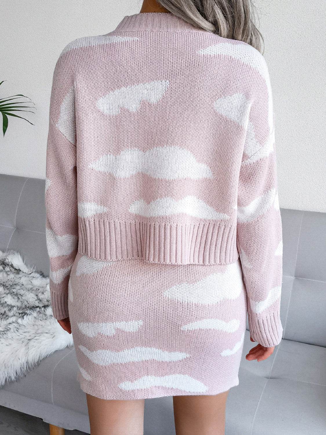 Cloud Sweater and Knit Skirt Set - Delanoir