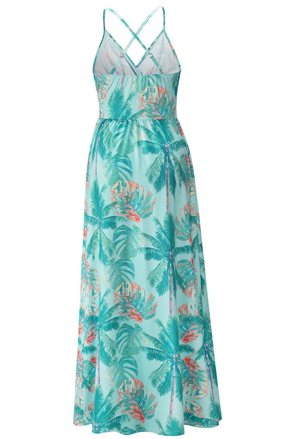 Crisscross Printed Surplice Cami Dress - Delanoir