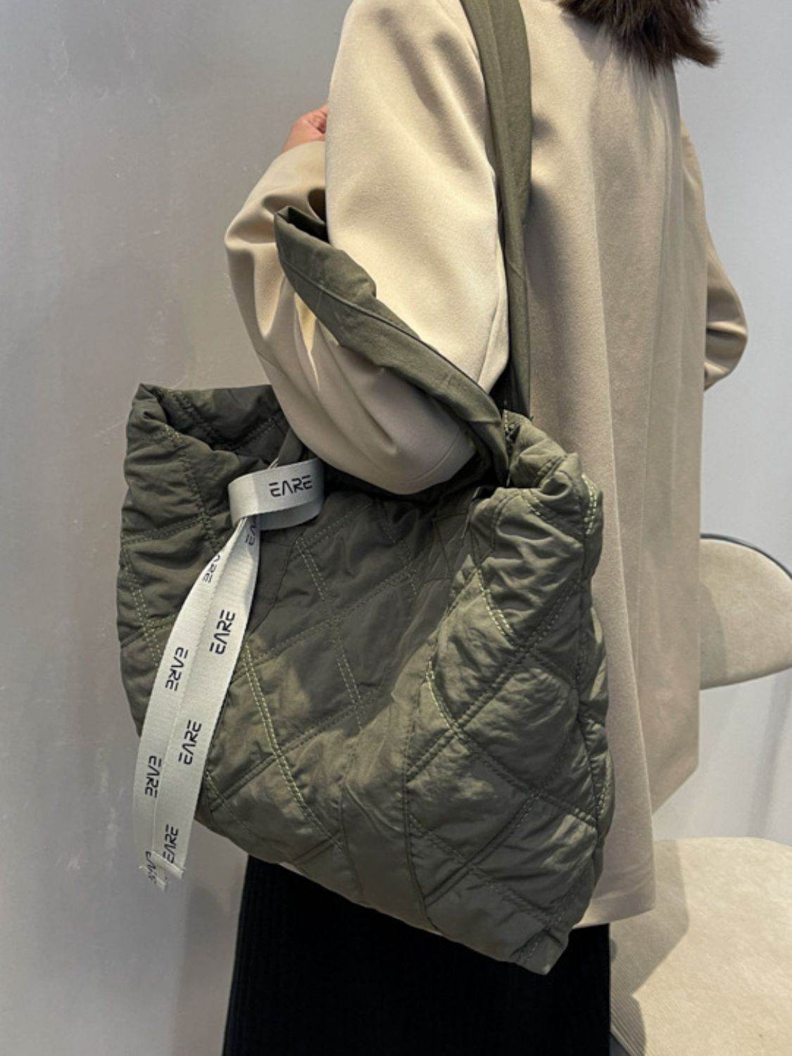 Quilted Nylon Large Tote Bag - Delanoir